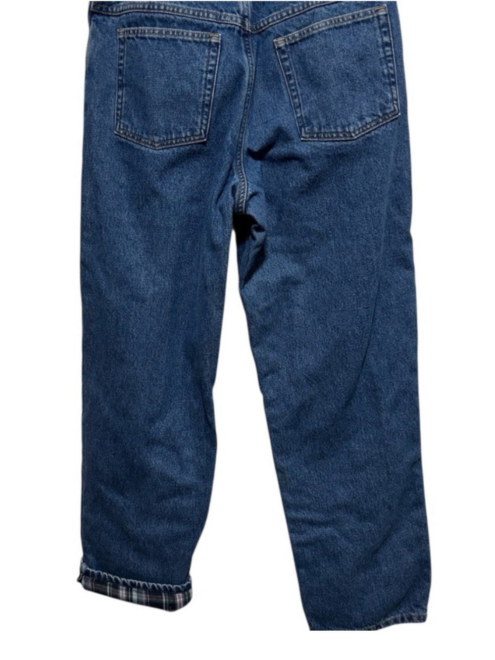 L.L.Bean Women’s Size 12 Flannel Lined Relaxed Jeans Partial Elastic Waist - Picture 3 of 8